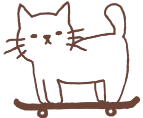 スケボー猫イラスト